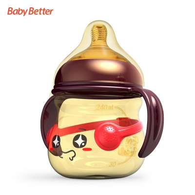 Cute Design High Quality Antibacterial Breast Milk Storage Baby Feeding Bottle For Baby with Straw