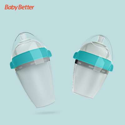 Baosheng Protect Baby Nose Design 180ml 240ml Newest silicone baby feeding bottle