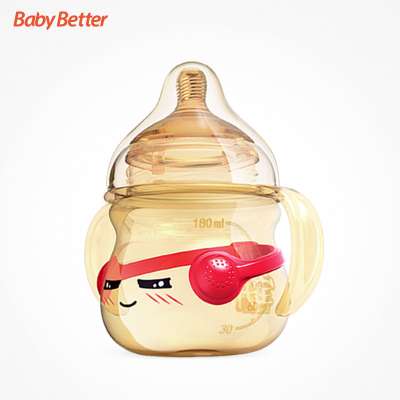 Wholesale BPA Free 6OZ Antibacterial Anti Colic breast shaped Feeding Bottle Baby Feeding Bottle With thermometer